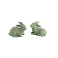 Green Ceramic Bunnies (Pair of 2)