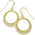 Goldtone matted Drop CZ Earrings