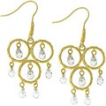 Goldtone Cubic Zirconia Drop Circle Earrings