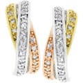 Tri-tone Designer-Inspired CZ Earrings