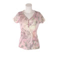 One World Short-sleeve Pink Garden Missy Blouse