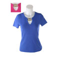 Cable & Gauge Split V-neck Blouse