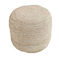 Woven Raffia Round Puff Pillow