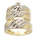 10k Gold 1/8ct TDW Diamond Trio Wedding Ring Set