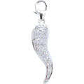 14k Gold 1/10ct TDW Diamond Italian Horn Charm