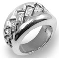 Scott Kay Silver Diamond Wide Stitch Weave Ring