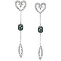 Silvertone Designer-inspired CZ Drop Earrings
