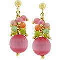 Goldtone Contemporary Cubic Zirconia Drop Earrings
