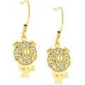 Goldtone Pink Cubic Zirconia Drop Earrings