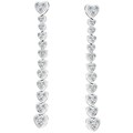 Silvertone Journey Hearts Drop Earrings