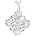 Silvertone Antique-inspired CZ Necklace