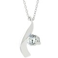 Silvertone Cubic Zirconia Twist Necklace