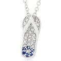 Sterling Silver Cubic Zirconia Sandal Necklace
