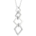 Sterling Silver Cubic Zirconia Square Necklace
