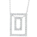 Sterling Silver Cubic Zirconia Rectangle Necklace