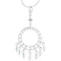 Sterling Silver Cubic Zirconia Gypsy-style Necklace