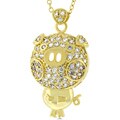 Goldtone Cubic Zirconia Anime Turtle Necklace