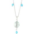 Silvertone Aqua Cubic Zirconia Necklace