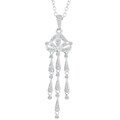 Silvertone Jelly Fish Cubic Zirconia Necklace