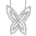 Silvertone Butterfly Cubic Zirconia Necklace