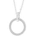 Silvertone 'O' Cubic Zirconia Necklace