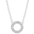 Sterling Silver 'O' Cubic Zirconia Necklace
