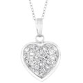 Sterling Silver CZ Bubble Heart Necklace