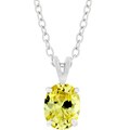 Sterling Silver Yellow Cubic Zirconia Necklace