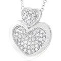 Sterling Silver Triple Heart CZ Necklace