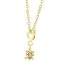 Goldtone Tiny Turtle Cubic Zirconia Charm Necklace