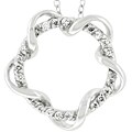 Silvertone Cubic Zirconia Wreath Necklace