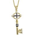 Two-tone CZ Antique-inspired Key Necklace