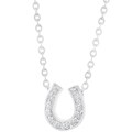 Sterling Silver Cubic Zirconia Horseshoe Necklace