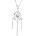 Silvertone Antique-inspired CZ Necklace