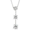 Silvertone Triple Cubic Zirconia Necklace