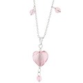 Sterling Silver Pink Heart Cubic Zirconia Necklace