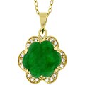 Goldtone Cloud Jade and Cubic Zirconia Necklace