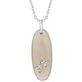 Silvertone Pink Stone and Cubic Zirconia Necklace