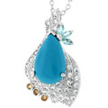 Silvertone CZ Antique-inspired Necklace