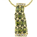 Silvertone Olive CZ Cluster Fashion Necklace
