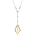 Two-tone Diamond-shaped Cubic Zirconia Necklace