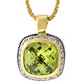 Two-tone Large Green Cubic Zirconia Necklace