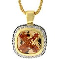 Two-tone Large Dark Champagne CZ Necklace