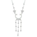 Silvertone Cubic Zirconia Dangle Necklace