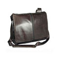 Perry Ellis Brown Leather Messenger Bag