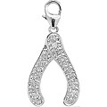 14k Gold Diamond Accent Wishbone Charm