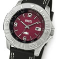 Roots Fast Track Red Dial Leather Strap Watch