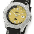 Roots Fast Track Yellow Dial Leather Strap Watch