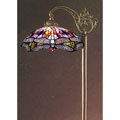 Tiffany-style Stained Glass Floor Bridge Lamp