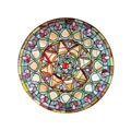 Tiffany-style Multicolored Stained Glass Window Panel